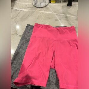 2 Old Navy Biker Shorts Size M Used Pink and Grey